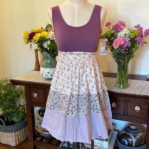 XS Purple & Cream Floral Sundress NWT
